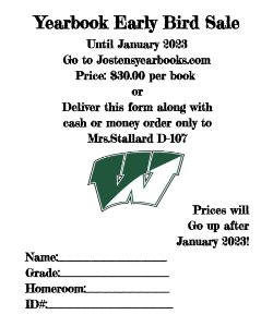 Yearbook Early Bird Sale Ends